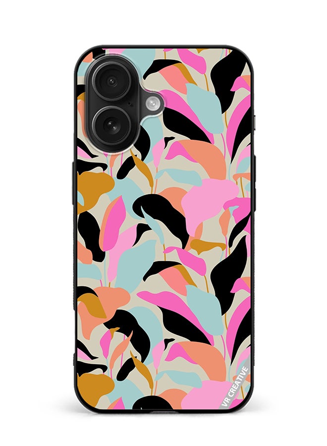 VR CREATIVE Protective Case Cover For Apple iPhone 16 Plus Elegant Botanical Leaves Abstract Seamless Pattern Design Multicolour