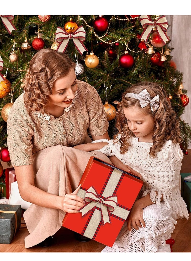 Excefore Ribbon 2 Roll 20 Yards Wired for Home Decor, Gift Wrapping, Wedding Birthday DIY Crafts, 2.5 Inch x Rolls - Image 2