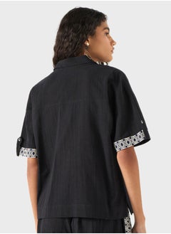2Xtremz Textured Camp Collar Top  - Image 2