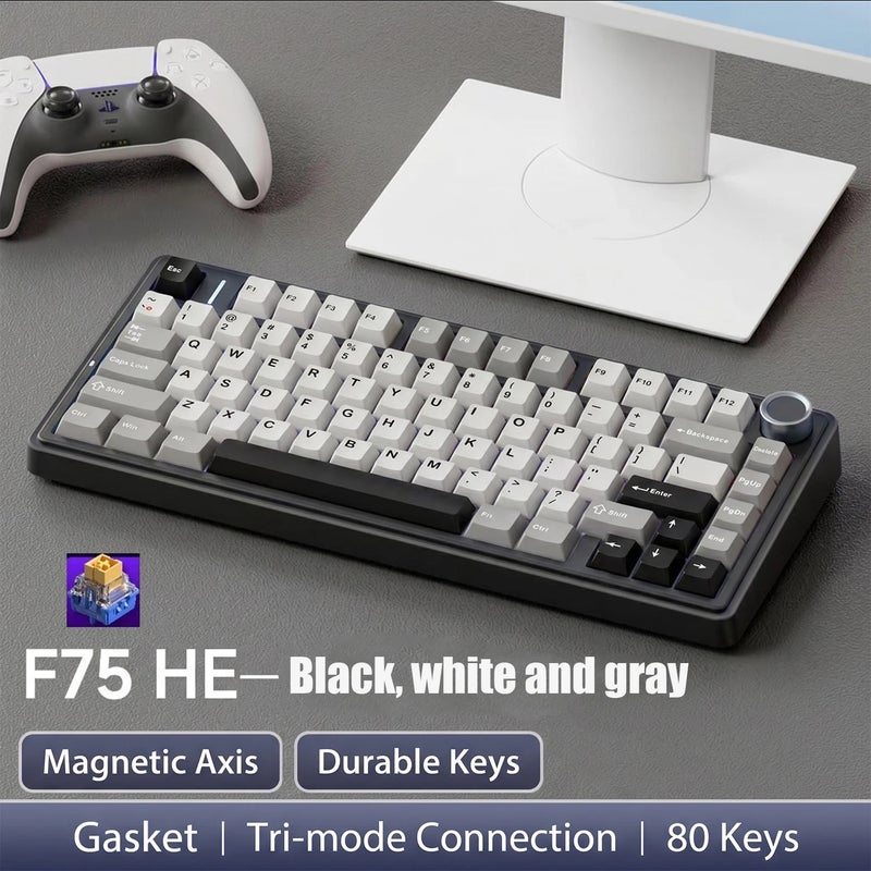 Aula F75 HE Hall Effect Magnetic Switch Keyboard, 4000mAh, Hot Swap, Gasket, Tri-Mode Wireless, Rgb, Pbt, Esports - Image 1
