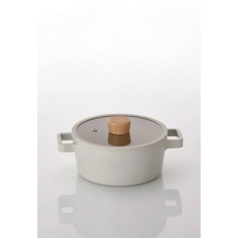 , Fika, Cooking Pot, 16cm, Off White Sand, die-cast aluminium, non-stick ceramic coating, induction, suitable for all stove. - Image 1