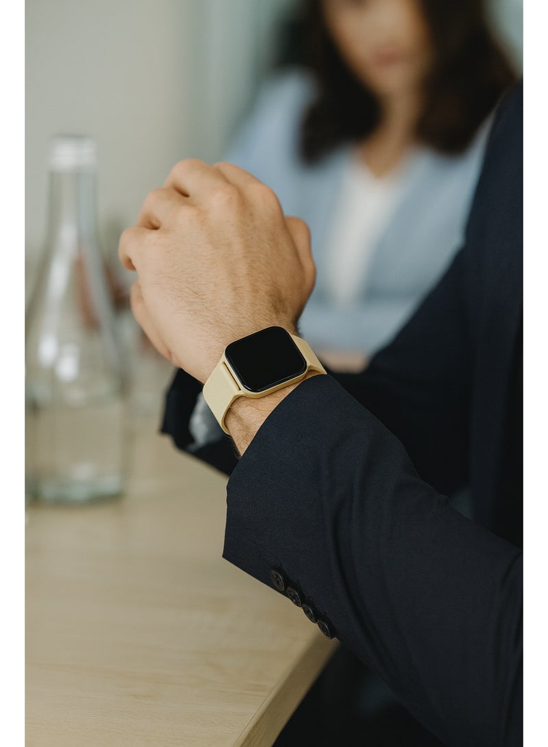 Telzeal WP01 Waterproof Smartwatch - Multifunctional with Bluetooth Calling - Heart Rate, Blood Pressure, SpO2 Monitoring, 123 Sports Modes, App Notifications - Includes 2 Straps - Gold Color - Image 4