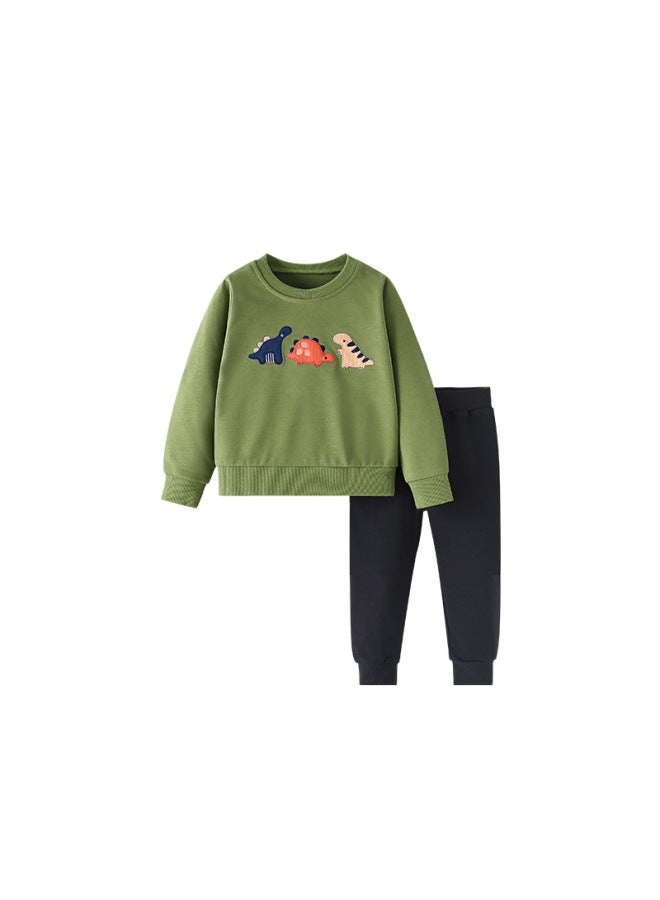Malwee Boys Sweater Suit Autumn New European And American Children's Casual Round Neck Long Sleeve Elastic Waist Pants - Image 5