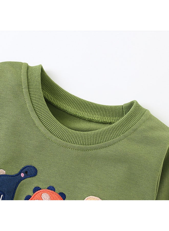Malwee Boys Sweater Suit Autumn New European And American Children's Casual Round Neck Long Sleeve Elastic Waist Pants - Image 2