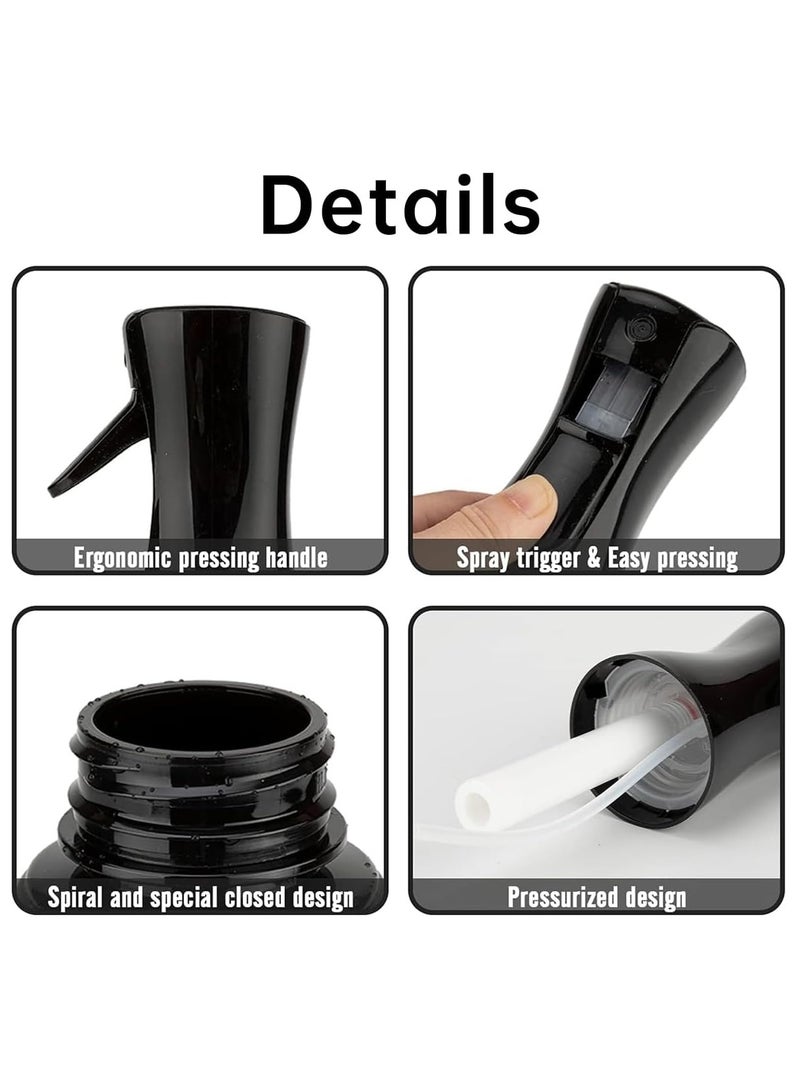 تي نيوفون زجاجة رذاذ شعر - رذاذ مائي فائق النعومة مستمر لتصفيف الشعر والتنظيف والعناية بالنباتات والرش والعناية بالبشرة (أسود، 10.1 أونصة) - Image 2