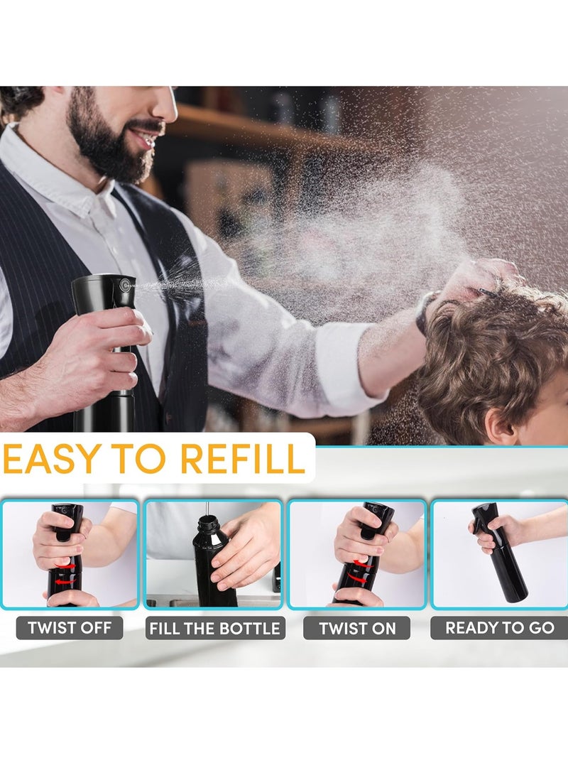 تي نيوفون زجاجة رذاذ شعر - رذاذ مائي فائق النعومة مستمر لتصفيف الشعر والتنظيف والعناية بالنباتات والرش والعناية بالبشرة (أسود، 10.1 أونصة) - Image 4