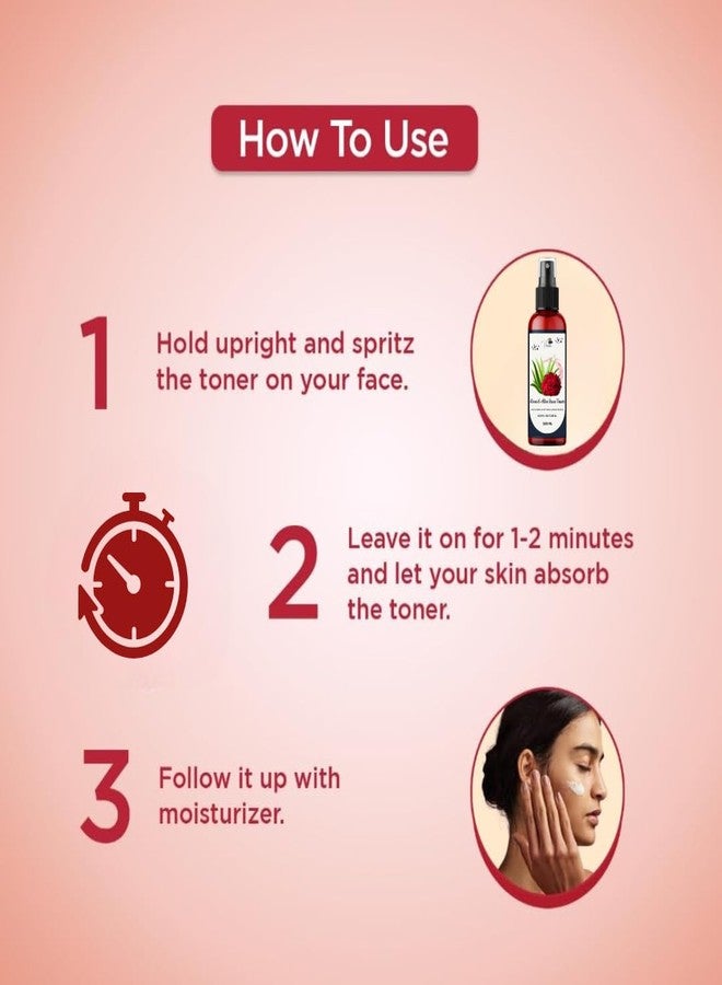 Paruu Rose Toner with Rose & Aloe Vera 300ml | Hydrating Face Toner for Glowing Skin, Acne Control & Pore Tightening | Natural & Alcohol-Free Toner for All Skin Types - Image 5