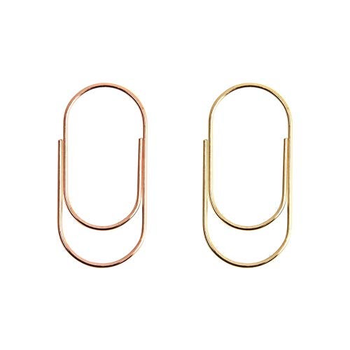 OWLFAVO 36pcs 2inch Jumbo Paper Clips with Clear Box, Rose Gold and Yellow Gold, Funny Cute Paperclips Bookmarks Planner Clips for Fun Office Supplies School Gifts Wedding Decoration - Image 5