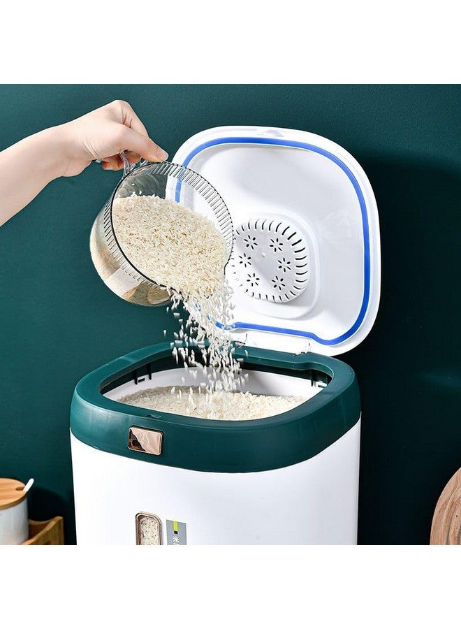 Matiko Matiko 10 Kg Rice Dispenser Airtight Kitchen Food Storage Container With Measuring Cup- Moisture Proof And Insect Proof Cereal Dispenser (silver 10kg rice dispenser) - Image 4