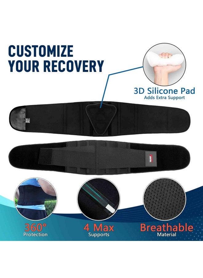 FEATOL FEATOL Back Brace for Men Lower Back Pain Relief Lumbar Support Brace Waist Belt with Ergonomic 3D Silicone Pad for Heavy Lifting Work, Herniated Disc, Sciatica, S/M - Image 4