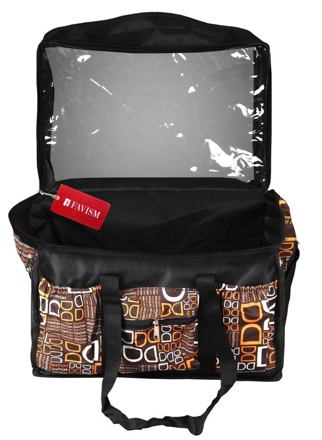 FAVISM Designer Water Resistant Luggage Travel Bag/Storage Bag/Home Organizer Bag or Duffle Bag - Brown - Image 3