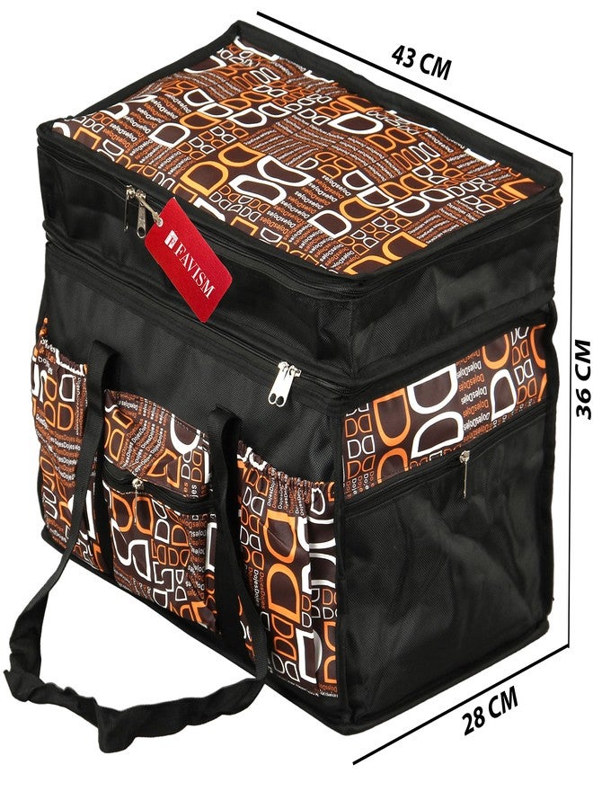 FAVISM Designer Water Resistant Luggage Travel Bag/Storage Bag/Home Organizer Bag or Duffle Bag - Brown - Image 4