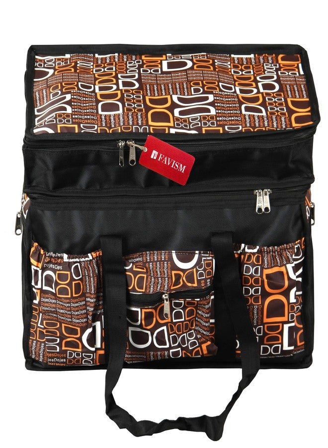 FAVISM Designer Water Resistant Luggage Travel Bag/Storage Bag/Home Organizer Bag or Duffle Bag - Brown - Image 2