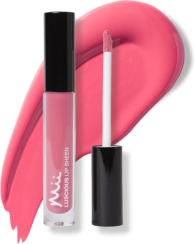 Mii Mii Cosmetics Luscious Lip Sheen Lip Gloss Nourishing Lip Gloss Full Colour Coverage Endless Glossy Shine Blush Nude with Pink Shimmer Minx - Image 1