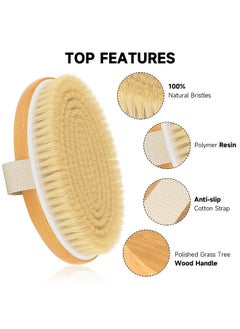 Metene Dry Brushing Body Brush, Exfoliating Body Scrubbers, Natural Bristles For Dry Skin, Improve Circulation, Stop Ingrown Hairs, Reduce Acne And Cellulite  - Image 3