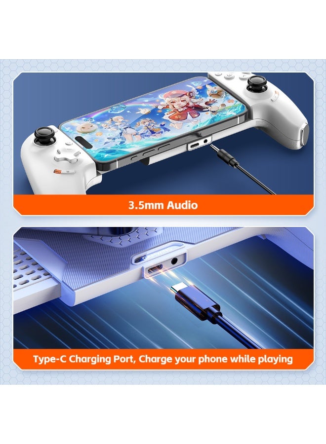 Gamwing وحدة تحكم ألعاب كلاسيكية قابلة للتمدد Gamwing Aobing Max Type-C سلكية وبلوتوث بحجم مشبك 4.5-7.5 بوصة لأجهزة Android / iOS / PC / Switch Steam / Xbox / PS مع عصي تحكم Hall / زناد Hall / وظيفة Turbo/Auto / أزرار خلفية ماكرو / قبضة مضادة للانزلاق / فتحات تبريد / جاك صوت 3.5 مم - Image 4