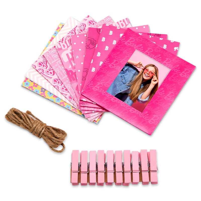 Kodak x Barbie Colorful & Decorative Barbie-Themed Hanging Square Frames for Zink 2x3  Photo Projects - 10 Iconic Barbie Frames for Decorating Your Scrapbook  Journal and More -Includes Rope and Clips - Image 1