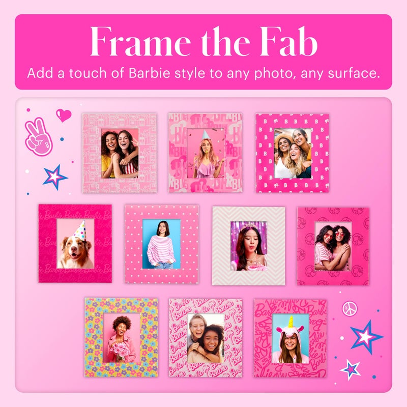 Kodak x Barbie Colorful & Decorative Barbie-Themed Hanging Square Frames for Zink 2x3  Photo Projects - 10 Iconic Barbie Frames for Decorating Your Scrapbook  Journal and More -Includes Rope and Clips - Image 3