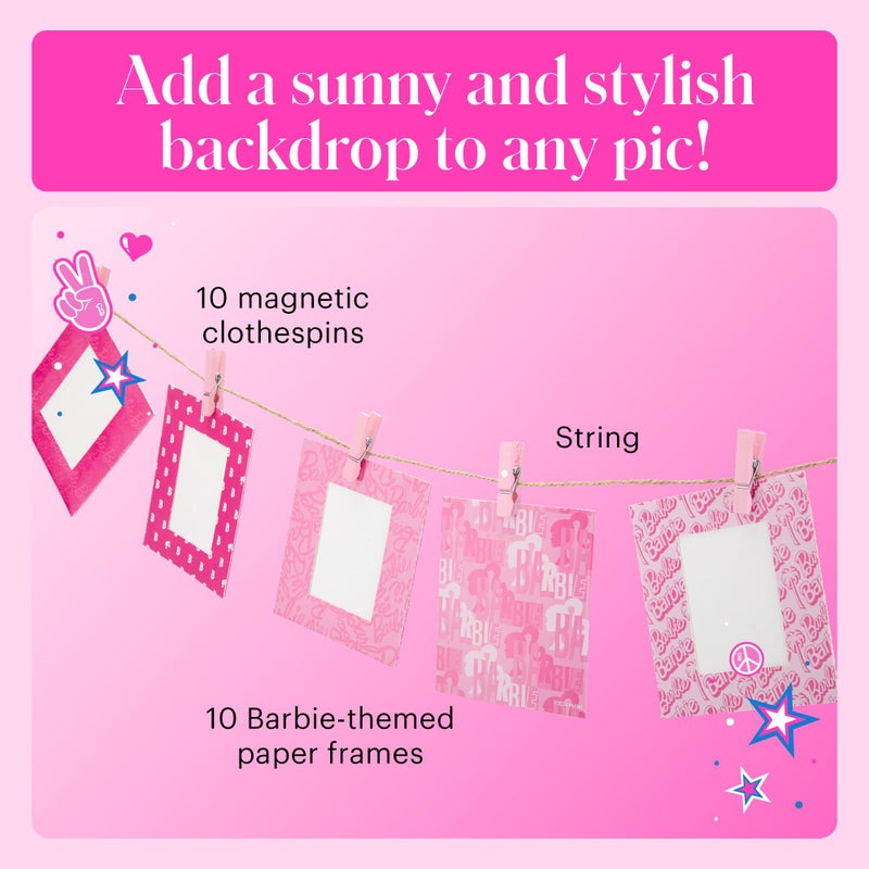 Kodak x Barbie Colorful & Decorative Barbie-Themed Hanging Square Frames for Zink 2x3  Photo Projects - 10 Iconic Barbie Frames for Decorating Your Scrapbook  Journal and More -Includes Rope and Clips - Image 4