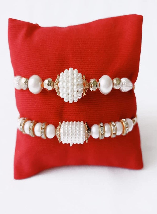 Picrazee Raksha Bandhan Combo of 2 Designer Multicolor Rakhis for Brother with Roli Tilak bottle Set in Beautiful Cushion & Zipper Pouch Packing. (Combo4) - Image 2