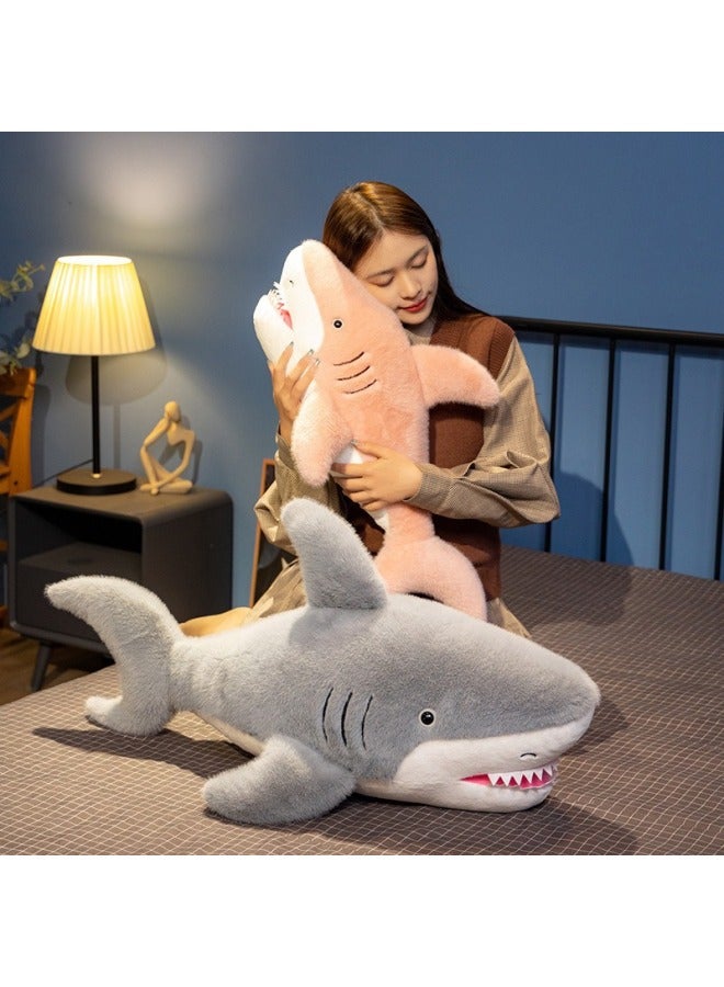 Large Marine Animal Shark Plush Toy Creative Sawtooth Shark Fish Doll Big Doll Gift-Color:Pink-Height:70cm.（0.55Kg）