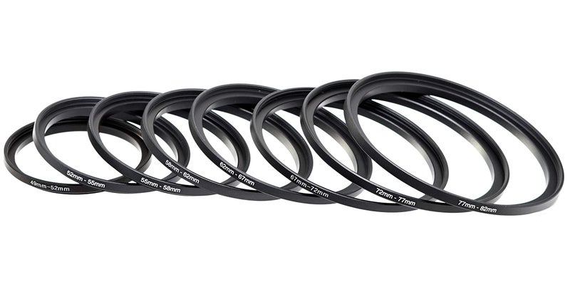 Fotasy Anodized Black Metal Filter Step Up Ring Set, Stepping Lens Adapter Rings 49-52mm 52-55mm 55-58mm 58-62mm 62-67mm 67-72mm 72-77mm 77-82mm (SRU) - Image 3