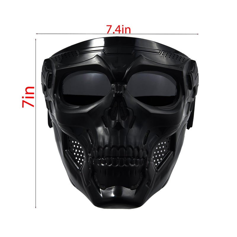 CROSSBODY 3 Pack Skull Mask Airsoft Full Face Tactical Masks for CS Survival Games Shooting Cosplay Movie Paintball Halloween Scary Masks Men Motorcycle Face Shield Paint Ball Mask - Image 3