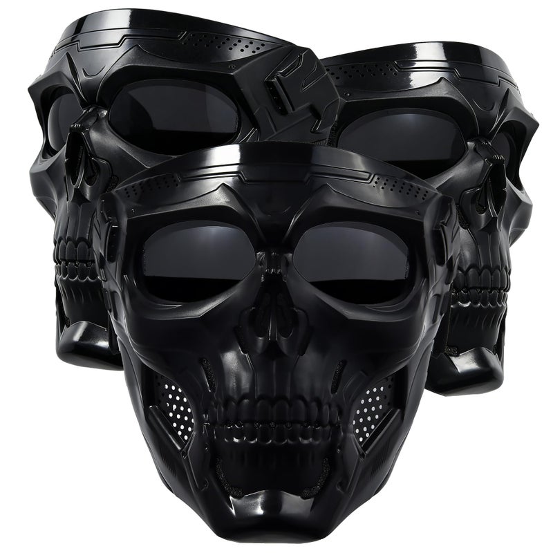 CROSSBODY 3 Pack Skull Mask Airsoft Full Face Tactical Masks for CS Survival Games Shooting Cosplay Movie Paintball Halloween Scary Masks Men Motorcycle Face Shield Paint Ball Mask - Image 1