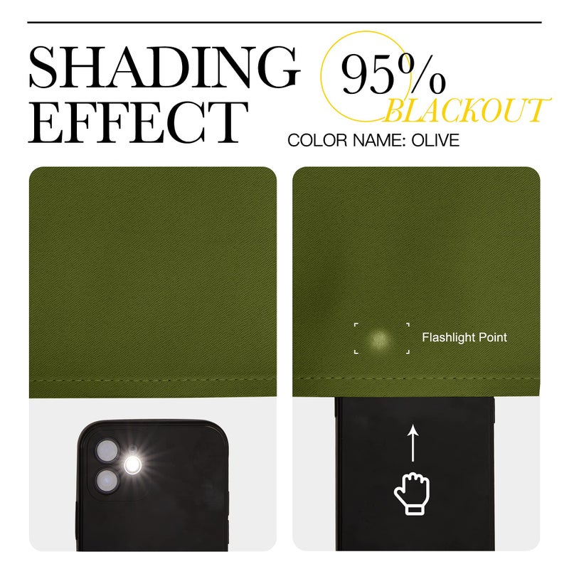 NICETOWN Window Curtain Panels, Christmas Window Decoration Thermal Insulated Solid Grommet Blackout Draperies/Drapes for Bedroom (1 Pair, 34 by 54-inch, Olive Green) - Image 5