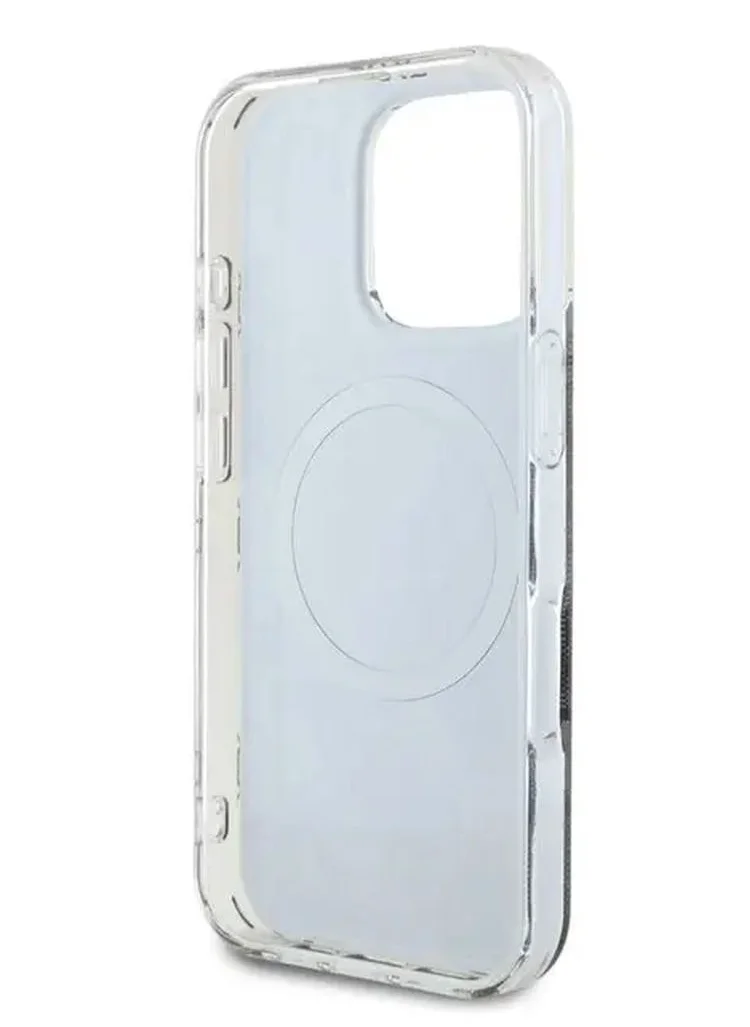 جس جراب Magsafe لهاتف iPhone 16 Pro Max IML 4G بتصميم غطاء خلفي صلب مع زهرة الفاوانيا / قبضة مريحة وآمنة / سهل التركيب / فتحات دقيقة - أسود