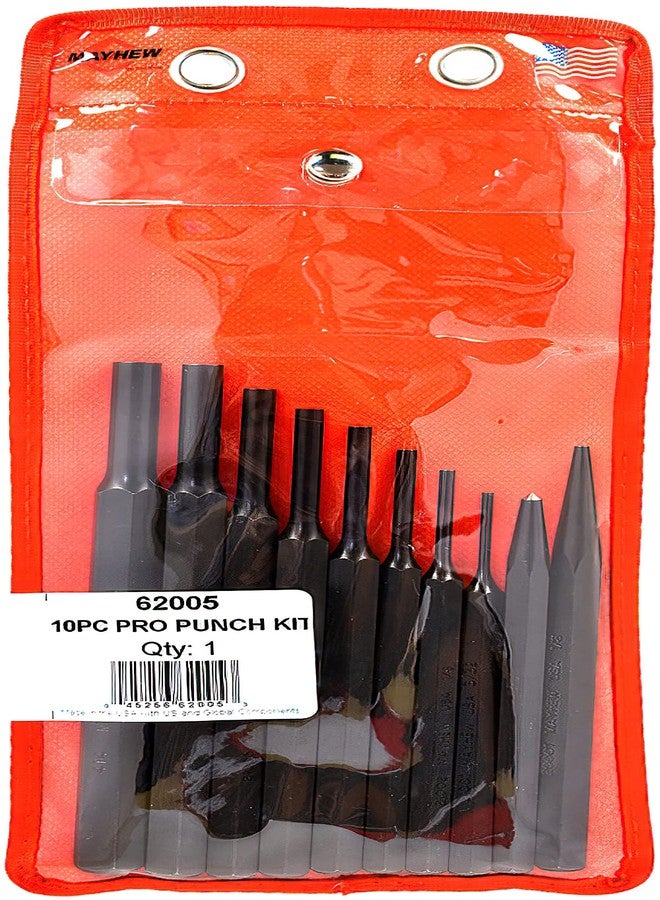 Mayhew Tools 62005 Assorted Punch Set, 10-Piece, Black Oxide Finish - Image 2