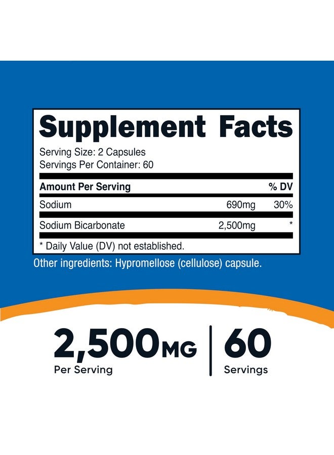 Nutricost Nutricost Sodium Bicarbonate (2,500mg) 120 Capsules - GMO-Free, Gluten Free, Vegan, 60 Servings  - Image 2