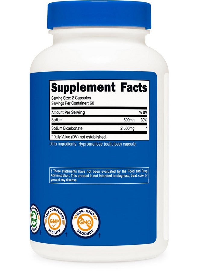 Nutricost Nutricost Sodium Bicarbonate (2,500mg) 120 Capsules - GMO-Free, Gluten Free, Vegan, 60 Servings  - Image 5
