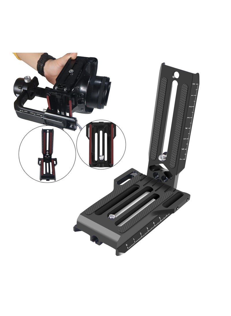 SLR Vertical Fast Mounting Board - Black Professional L-Type Mount Bracket for ZHIYUN WEEBILL, RSC2, RS2, and DJI Ronin Series. Fast Loading Design for Enhanced Stability. - Image 2