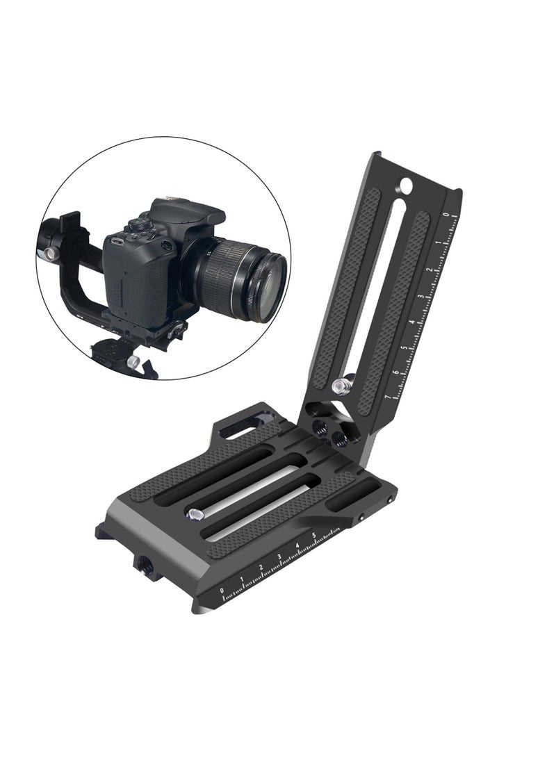 SLR Vertical Fast Mounting Board - Black Professional L-Type Mount Bracket for ZHIYUN WEEBILL, RSC2, RS2, and DJI Ronin Series. Fast Loading Design for Enhanced Stability. - Image 4