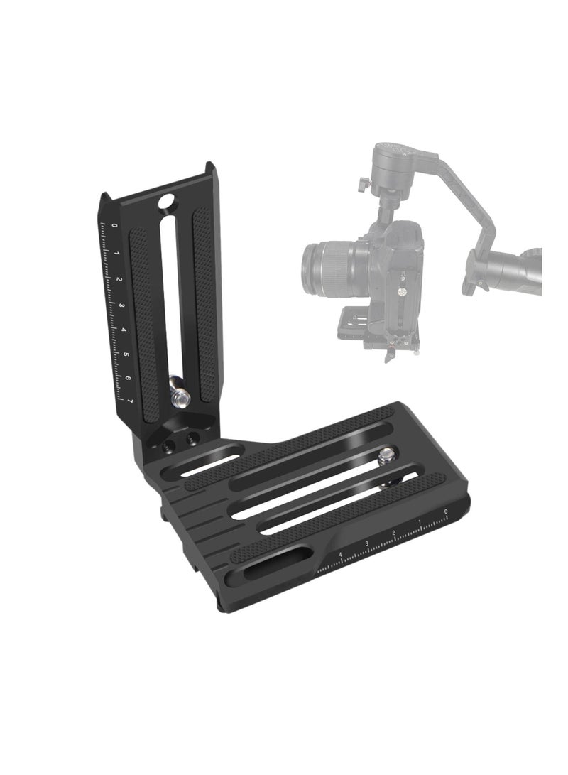 SLR Vertical Fast Mounting Board - Black Professional L-Type Mount Bracket for ZHIYUN WEEBILL, RSC2, RS2, and DJI Ronin Series. Fast Loading Design for Enhanced Stability. - Image 3
