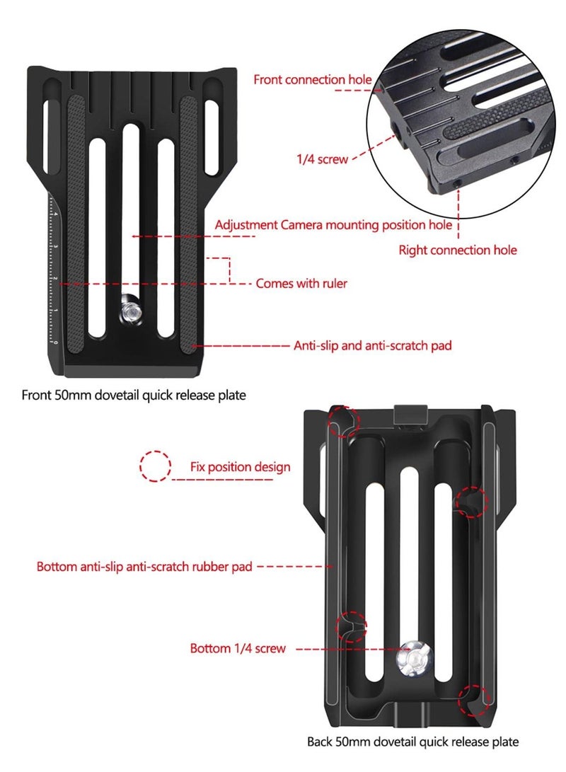 SLR Vertical Fast Mounting Board - Black Professional L-Type Mount Bracket for ZHIYUN WEEBILL, RSC2, RS2, and DJI Ronin Series. Fast Loading Design for Enhanced Stability. - Image 5