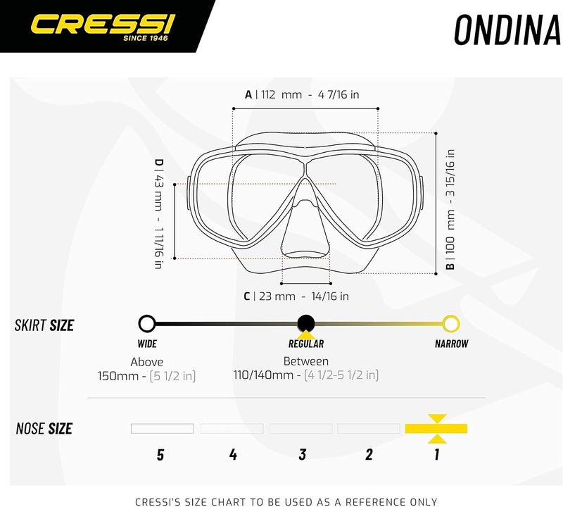Cressi طقم الغطس كريسي أوندينا للأطفال - قناع أزرق شفاف وأنبوب غطس بزجاج مقسى - Image 5