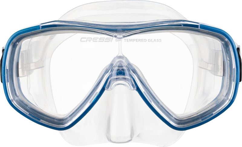 Cressi طقم الغطس كريسي أوندينا للأطفال - قناع أزرق شفاف وأنبوب غطس بزجاج مقسى - Image 3