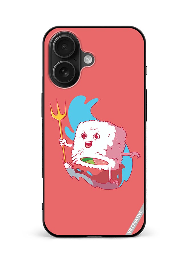 Protective Case Cover For Apple iPhone 16 King Sushi Design Multicolour