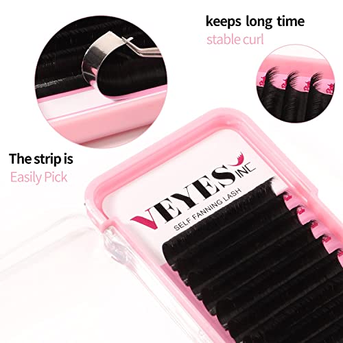 VEYES INC Easy Fan Volume Lash Extensions 03 05 07 JBLCCCDDD Curl 825mm Mixed Single Length Tray Matte Black Self Fanning Eyelashes Professional Supplies for Lash Techs 007 C 1520mm - Image 5