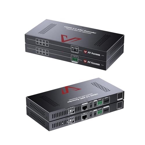 v AV Access ARC HDMI Extender 4K@60Hz 4:4:4 Over Cat5e/6/6a/7 Cable up to 130ft, HDBaseT, Audio Return Channel, S/PDIF Audio Pass Through, HDMI 2.0, HDCP2.2, CEC, PoE&Dual IR, RS232, Atmos&DTS:X(4KEX70-ARC-H2) - Image 2