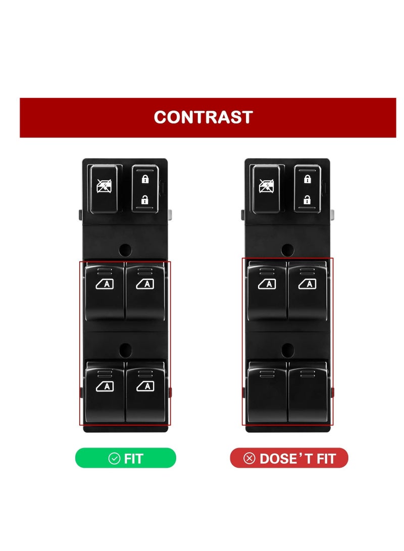 Black Color Power Window Switch Driver Side - Master Window Switch for 2009-2012 Nissan Maxima 11-12   Infiniti G37 10 Pins + 3 Pins Replace 25401-1LA0A - Image 2