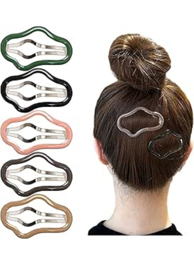 توك شعر مشابك  للنساء، قابلة للضغط ومضادة للانزلاق، على شكل سحابة مجوفة، مناسبة للشعر الخفيف والكثيف أو المجعد، لتثبيت الشعر المقصف أو الخفيف بسهولة، (عبوة من 5 قطع ملونة)