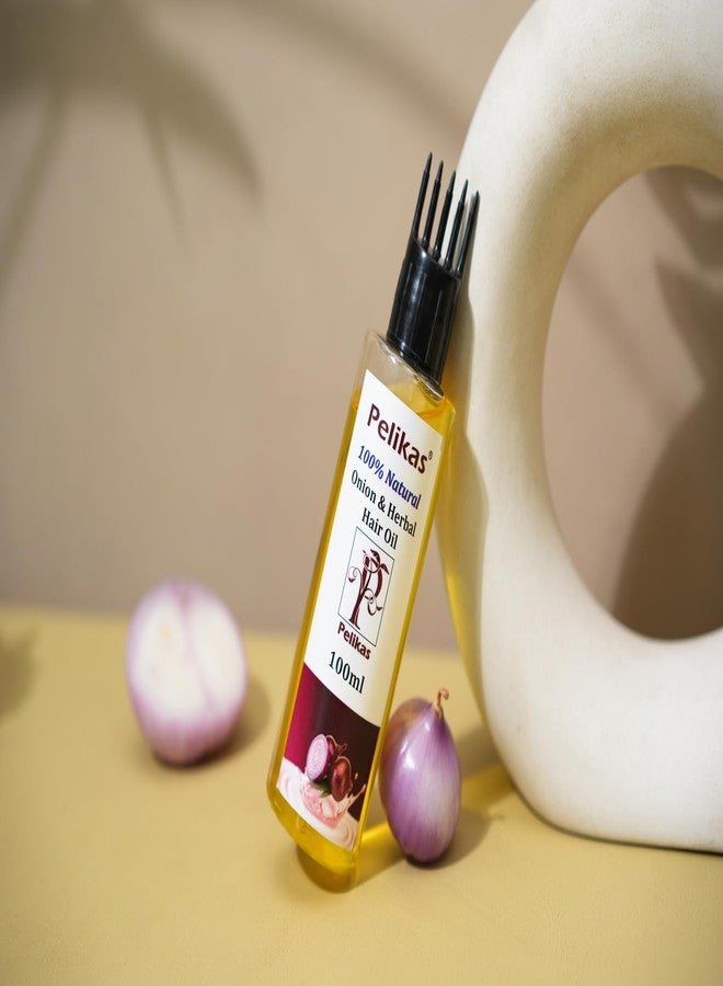Pelikas Onion Hair Oil Natural Harble Advansed Hair Growth and Anti-HairFall Control with Nourishes Scalp & Stimulates Roots,Reduces Hairfall & Breakage,Repairs Damaged Hair,Boosts Hair Thickness For Men & Women Onion hair oil 100ml - Image 2