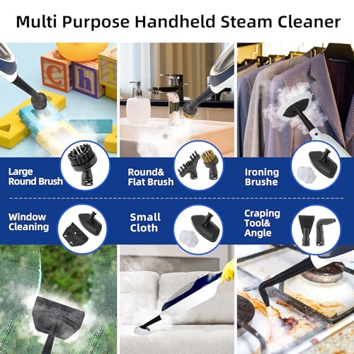 GorFanty Steam Mop - 10-in-1 Floor Steamer Detachable MultiPurpose Handheld Steam Cleaner for Hardwood/Tile/Laminate All Floors Carpet Cleaning with 11 Accessories for Whole Home Use(Blue). - Image 4