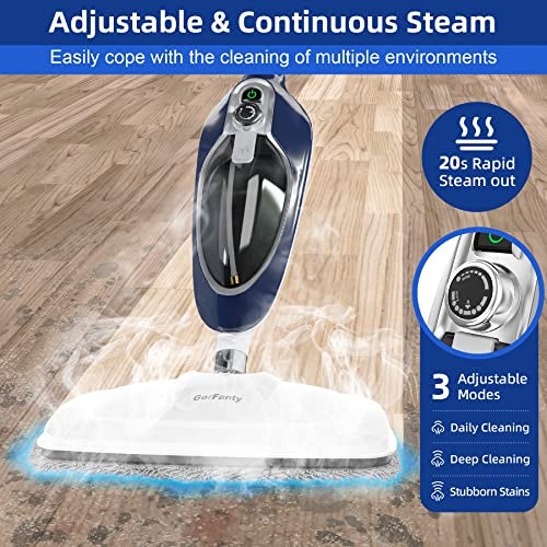 GorFanty Steam Mop - 10-in-1 Floor Steamer Detachable MultiPurpose Handheld Steam Cleaner for Hardwood/Tile/Laminate All Floors Carpet Cleaning with 11 Accessories for Whole Home Use(Blue). - Image 5