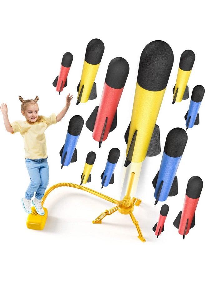 TEMI Rocket Launcher For Kids, 12 Foam Rockets And Launcher Pad, Launch Up To 100+Ft, Kids Outdoor Toys, Birthday Gift Toys For Kids Boys Girls Age 3 4 5 6 + Years Old - Image 1