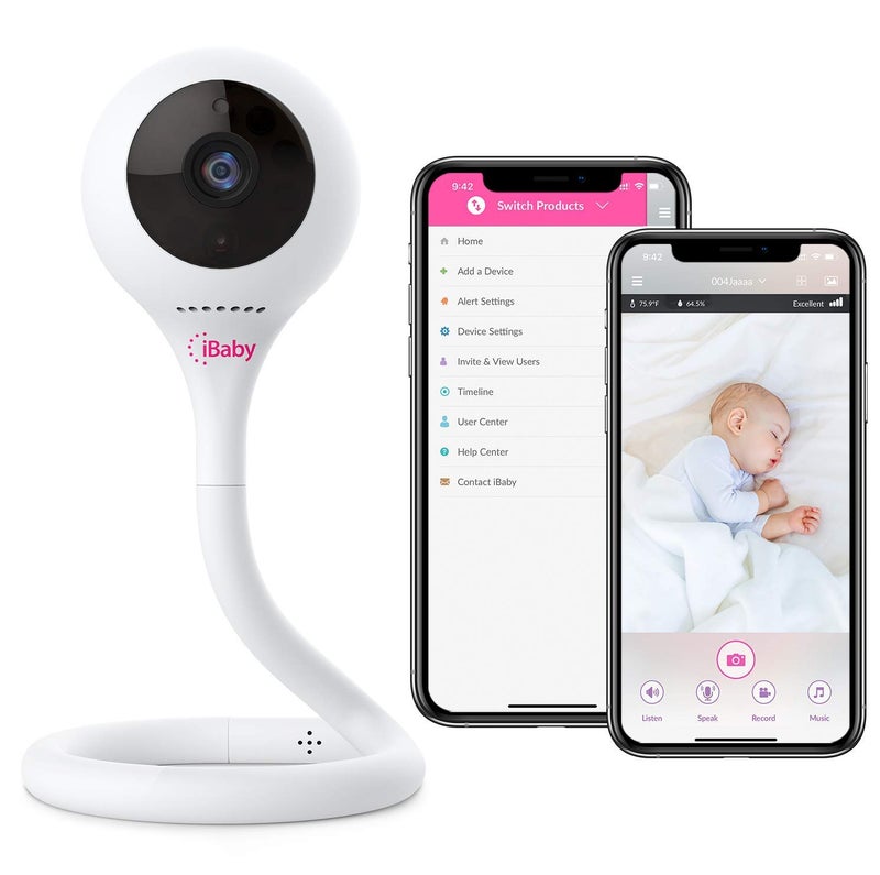 iBaby M2C WiFi Baby Monitor Camera with FHD Audio 1080P with Night Vision Wall Mount Kit Included 2021 Updated Video Audio Quality with Motion Crying Alerts, White - Image 1