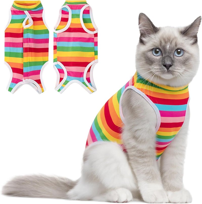 Coppthinktu Cat Recovery Suit Female Cats Onesie for Cats, Breathable Cat Surgery Suit for Surgical Abdominal Wounds Skin Diseases, Cute Kitten Spay Recovery Suit E-Collar Alternative Anti Licking - Image 1